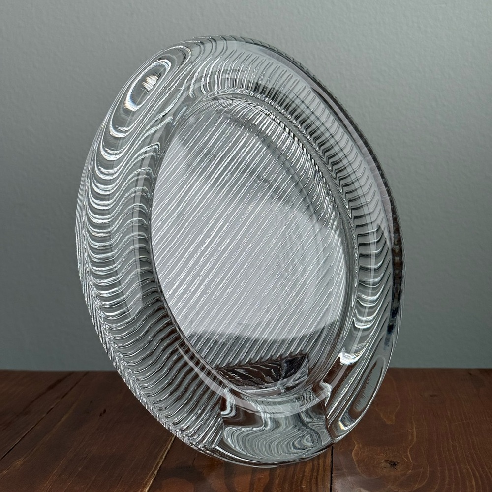 Vintage Picture Frame MIKASA Clear Ribbed Crystal Heavy 80s Decor